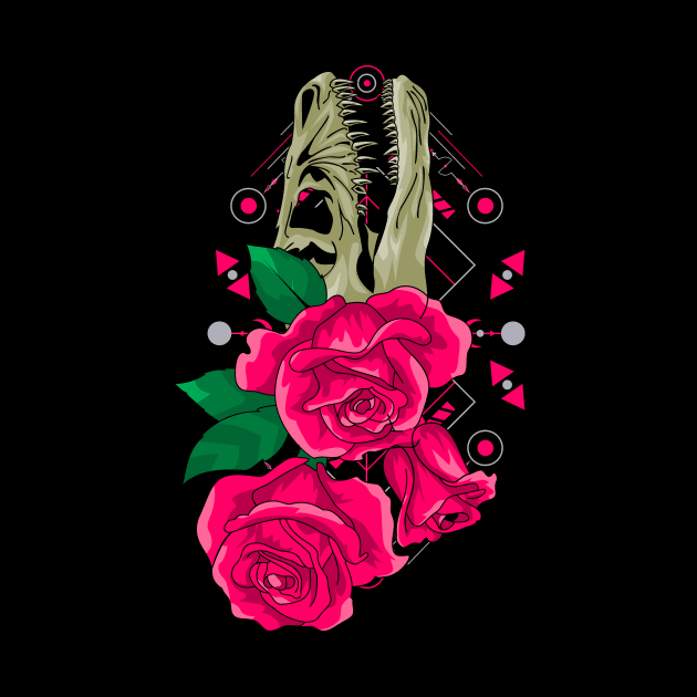 rose dinosaur skull by SHINIGAMII