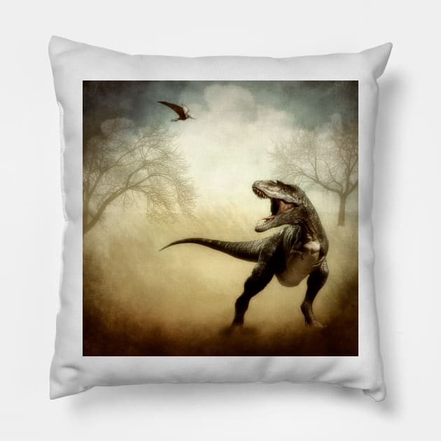 Tyrannosaurus Rex - T Rex - Dinosaur Pillow by JimDeFazioPhotography