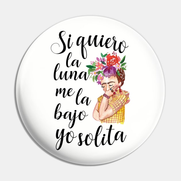 Mexican Art Lovers Frida Watercolor Flowers - Mexican Art Lovers Frida  Watercolor - Pin