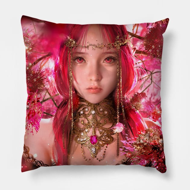 Rose Pink Pillow by ErakNote