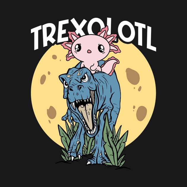 Kawaii Axolotl Pun Funny Trex Dinosaur Trexolotl T-Rex Dino Gift by Alex21