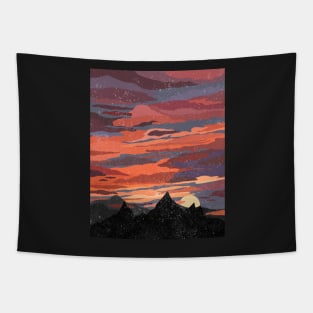 Mountain Horizon Sunset Tapestry