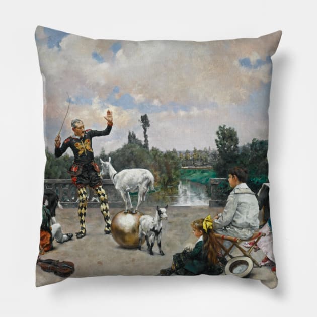 The Mountebank by Julius LeBlanc Stewart Pillow by Classic Art Stall