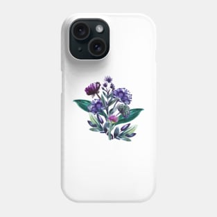 Midsummer flowers bouquet, handmade watercolor Phone Case