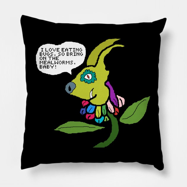 Bug lover flower time Pillow by Catbrat