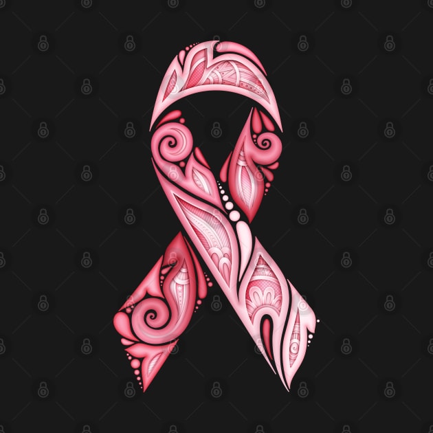 Breast Cancer Awareness Month Emblem, Pink Ribbon Symbol by lissantee