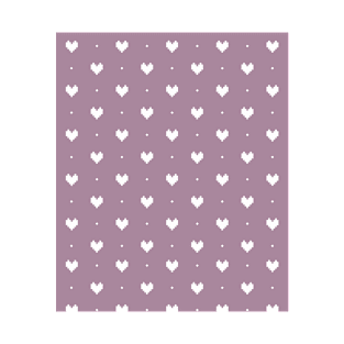 Pastel Purple Heart Pattern T-Shirt