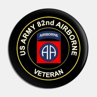 Proud U.S Army 82nd Airborne Division Veteran Parachutist Wings Circle Pin