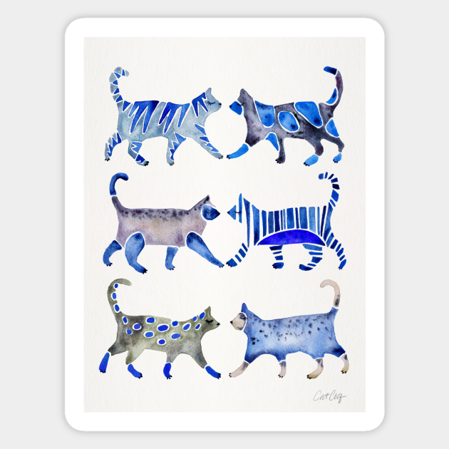Blue Cat Collection - Cats - Sticker