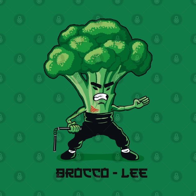 Brocco Lee Funny Vegetable with Nunchucks by Karate Panda