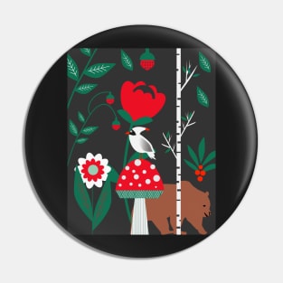 Bear woodland at night Pin