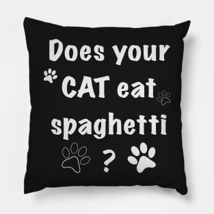 Cat eating spaghetti Pillow