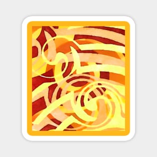 Abstract Swirls in yellow and beige Magnet