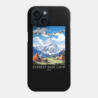 A Pop Art Travel Print of Mount Everest - Nepal Phone Case