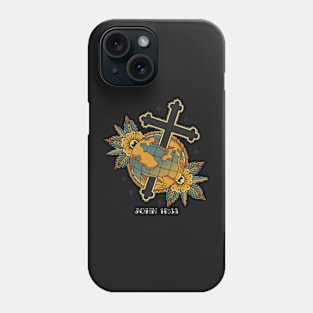 Cross Globe American Traditional Tattoo Flash Phone Case