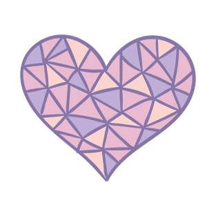 Purple Geometric Heart T-Shirt