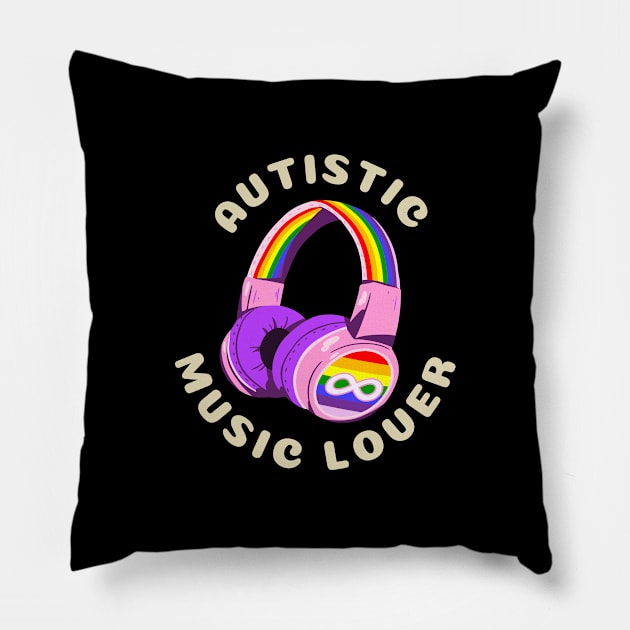 Autistic Music Lover Guitar Piano Dance Happy Autism Awareness Shirt Pride Adhd Aspergers Down Syndrome Cute Funny Inspirational Gift Idea Pillow by EpsilonEridani