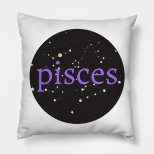 Pisces Zodiac Star Sign Circle Pillow