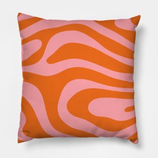 Abstract Retro 70s Orange Pink Pillow