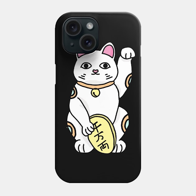 Maneki-neko in white Phone Case by Red Zebra