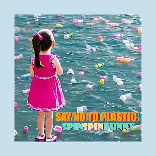 SpinSpinBunny Single 'Say No to Plastic' Artwork T-Shirt