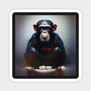 Grumpy Young Chimpanzee Art Magnet