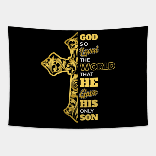 John 3:16 God so Loved the World Bible Verse Christian Tapestry