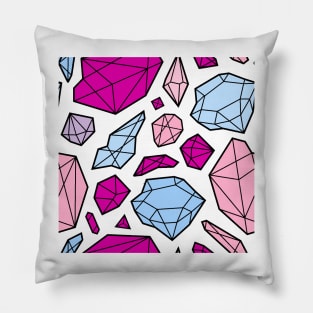 Rough Diamond Fashion Print Pink Blue White Pillow