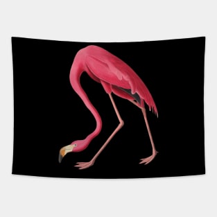 American Pink Flamingo Colorful Flamingo Bird Vintage Illustration Tapestry