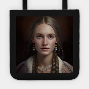 Beautiful Ukrainian Woman Portrait Illustration Tote