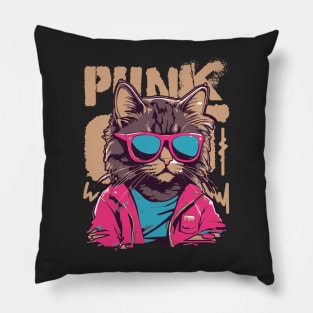 Pink Punk Cat Pillow