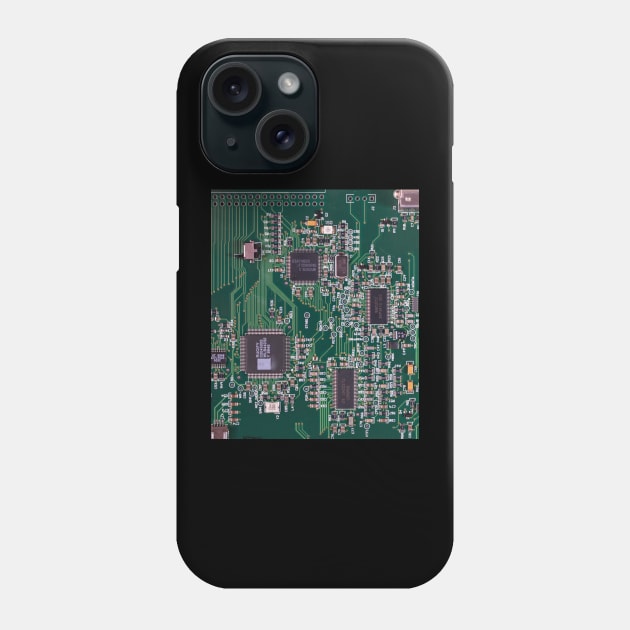 green circuit board Phone Case by brahimovic99