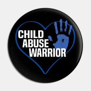 Child Abuse Awareness Warrior Blue Heart Pin