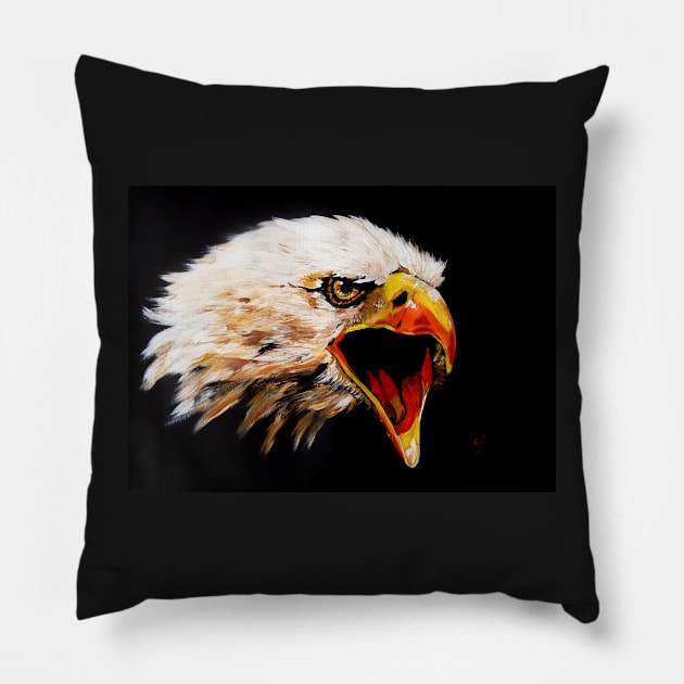 Bald Eagle Pillow by Krusty