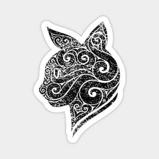 Swirly Cat Portrait Magnet