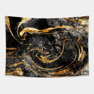 Black and gold artwork marble texture Tapestry