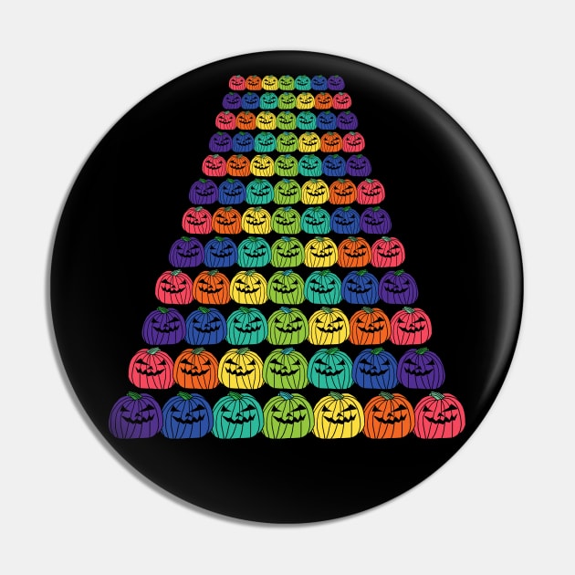 Ever Increasing Rows of Spooky Halloween Pumpkins in Rainbow Colors Pin by ellenhenryart