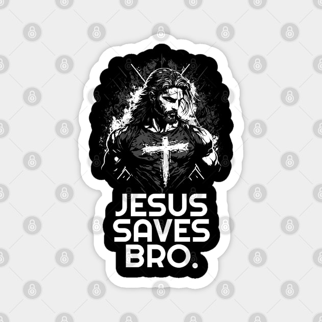 Jesus Saves Bro, Jesus Hero Magnet by ChristianLifeApparel