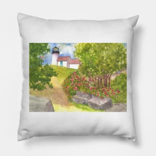 Burnt Island LIghthouse in Maine Pillow