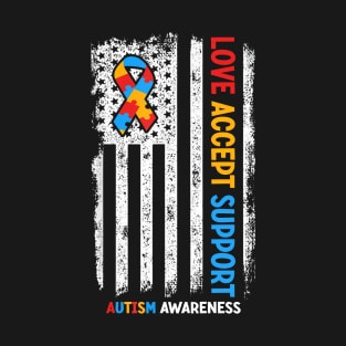 Autism Shirt Autistic Love Accept Support Autism Awareness T-Shirt