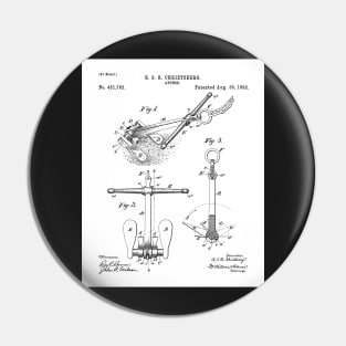 Ships Anchor Patent - Anchor Art - Black And White Pin