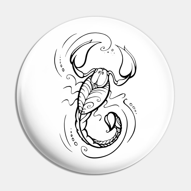 Scorpion, Scorpio zodiac sign - Scorpio Zodiac - Pin | TeePublic Scorpion, Scorpio zodiac sign - Scorpio Zodiac - Pin | TeePublic