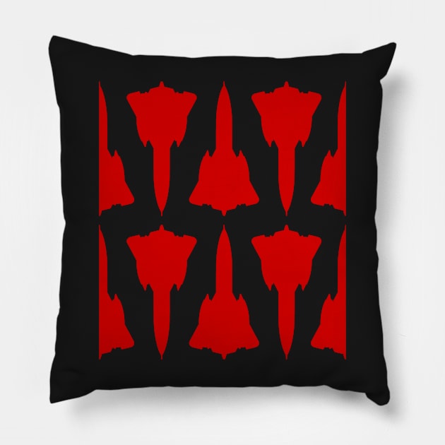 Lockheed SR-71 Blackbird - Red & White Pattern Design Pillow by PlaneJaneDesign