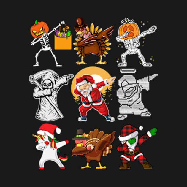 Christmas Thanksgiving Halloween Boys Dabbing by Teewyld