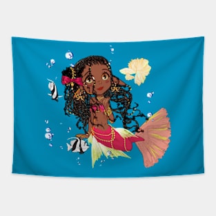 POC Red and Yellow Mermaid Tapestry