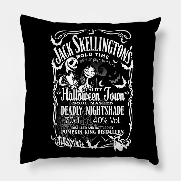 Skellington's halloween Pillow by outlawalien