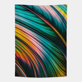 Multicolored Abstract Art Strands Tapestry