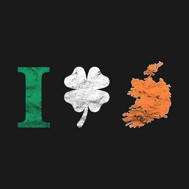 I Love Ireland Shamrock Irish Colors Gift by JeZeDe