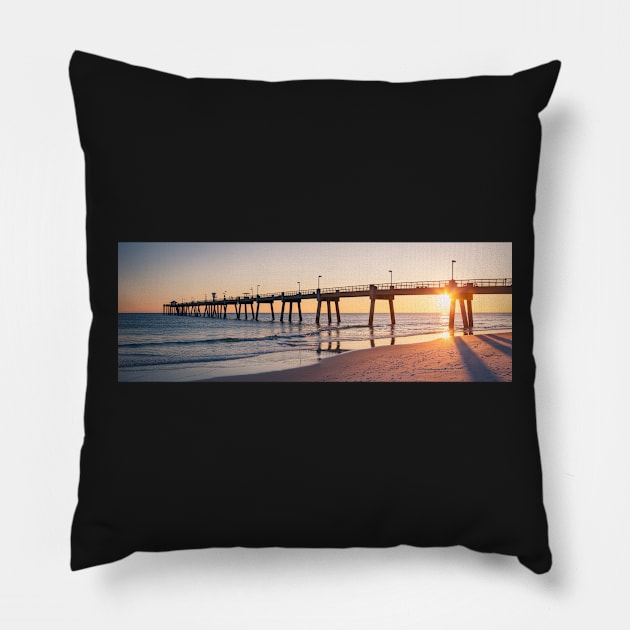 Okaloosa Fishing Pier Sunset Florida Pillow by mcdonojj