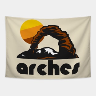 Retro Arches ))(( Tourist Souvenir National Park Design Tapestry